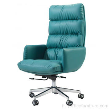 Prezzo all&#39;ingrosso Sedia da ufficio girevole ergonomica regolabile in pelle sedia da ufficio
